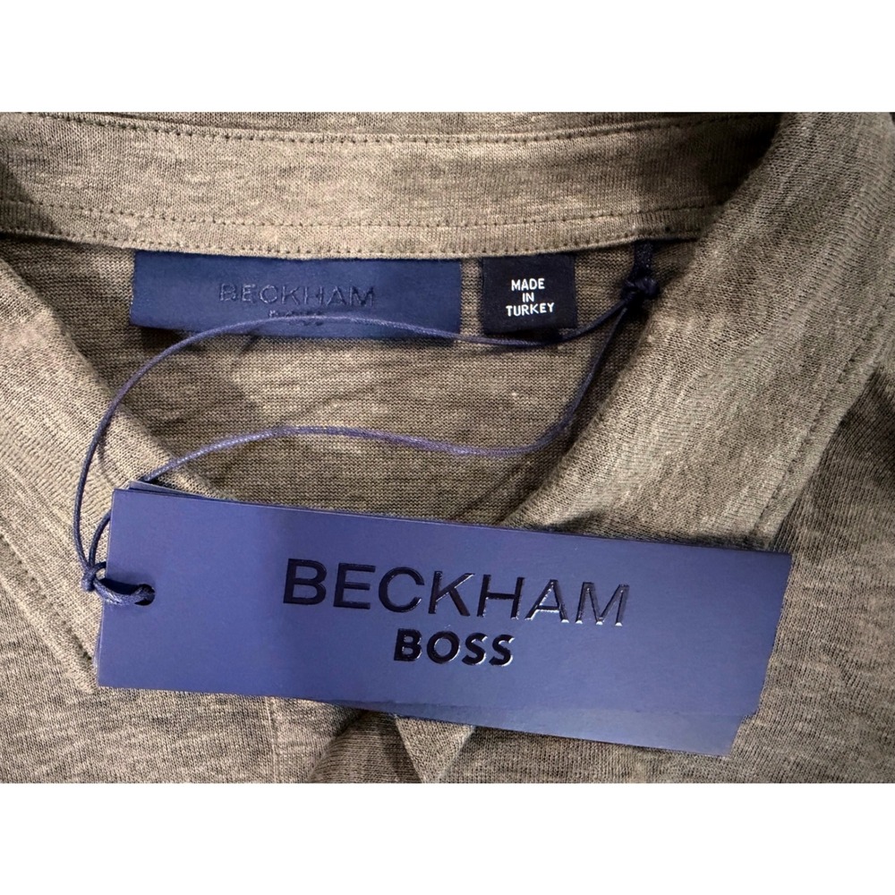 Beckham Boss NWT Polo Shirt Mens XXL Olive Green Parris 73_DB Short Sleeve - Picture 4 of 8